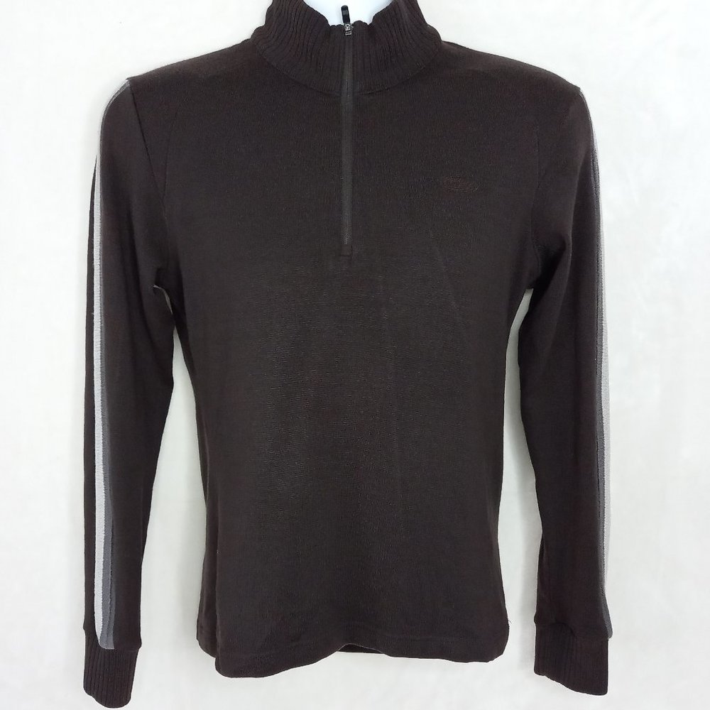Icebreaker Brown Merino Wool Zip High Neck Sweater (M)